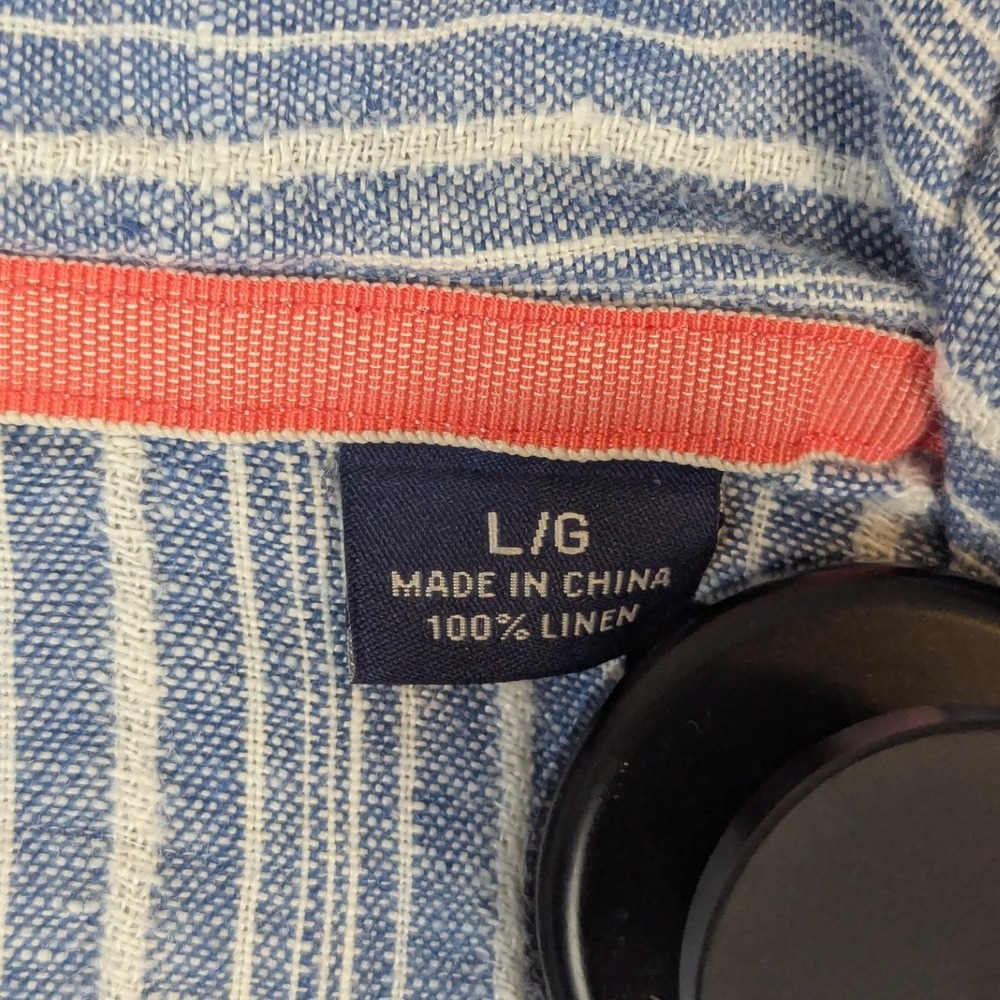 Tommy Bahama Brazillionaire Hoodie Mens L Blue White Stripe 100% Linen Marlin - Picture 3 of 12